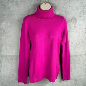 French Connection Pink Turtleneck Sweater Womens Large Cozy Layering Old Money